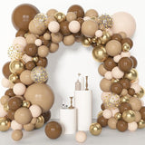 Amandir 153pcs Brown Balloon Garland Arch Kit, Different Sizes 18 12