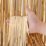 Voircoloria 4 Pack Champagne Foil Fringe Backdrop Curtains, Tinsel