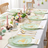 Festiva 175Pcs Easter Plates and Napkins Disposable - Green and Gold