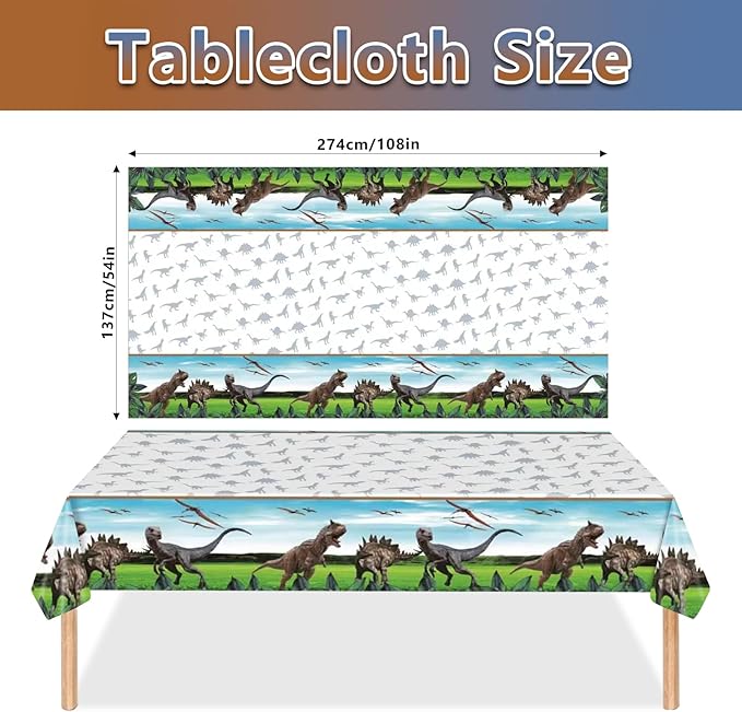 98PCS Dinosaur Birthday Party Supplies Dinosaur Party Tableware Set