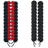 winvin Set of 24 Mouse Costume Deluxe Fabric Ears Headband Red Bow