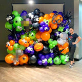 Halloween Balloon Arch Garland Kit Purple and Black Balloons with 3D