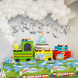 81Pcs Train 2nd Birthday Decorations Including Paper Plates Napkins