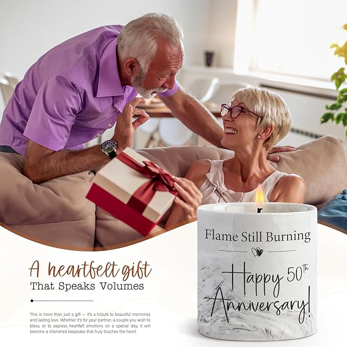 50th Anniversary Candle 50th Wedding Anniversary Present for Couple