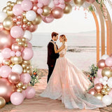 Rose Gold Pink Balloon Arch Kit 163 Pcs rose gold Balloon Garland