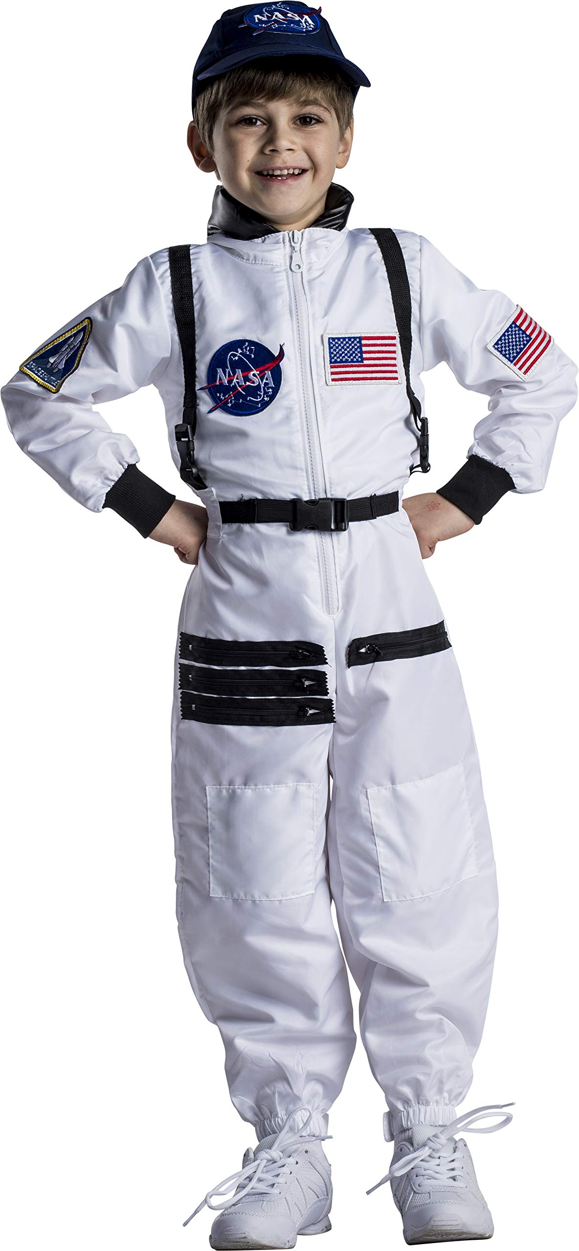 Dress Up America Kids NASA Astronaut Costume – White Space Suit with