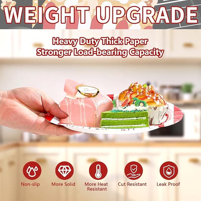 60 Pcs Movie Night Paper Plates 9 Disposable Heavy Duty Now Showing