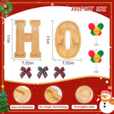 Nsoyos 6PCS Bamboo Christmas Decorations Letters Charcuterie Board