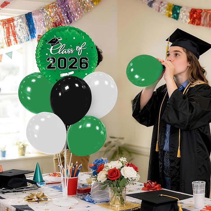 Graduation Decorations - 4 Set Balloon Stands, Class of 2026 Congrats