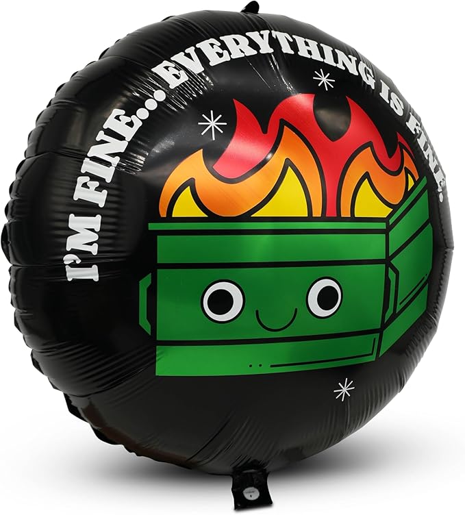 XL Funny Foil Balloons (2 Pack) – Dumpster Fire, Joke Party