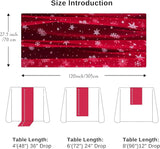 Snowkingdom Red Christmas Table Runner, Red and White Snowflakes