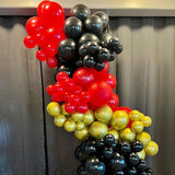 Red and Black Balloon, 60 Packs 12 Inch Red Black and Gold Balloon,