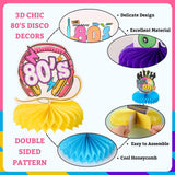 9pcs Back to the 80s Honeycomb Centerpieces for 1980s Disco Party