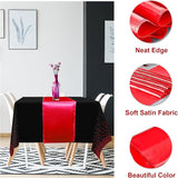 8Pack Disposable Plastic Party Tablecloths and Satin Table Runner Set