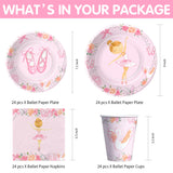 Xigejob Ballerina Birthday Party Decorations Tableware, Ballerina