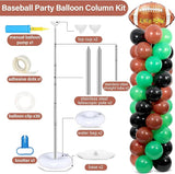2 Sets Football Party Balloon Column Stand Kit With 102 Rugby Foil