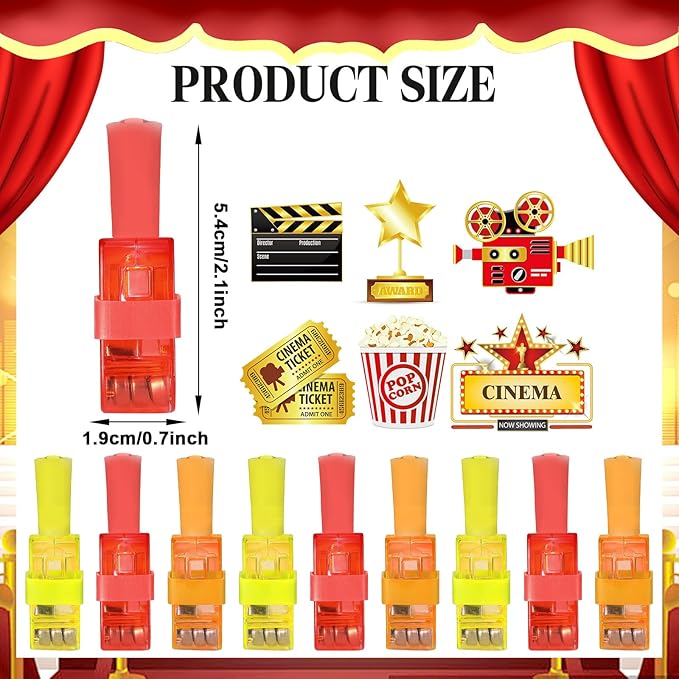 36Pcs Movie Night LED Finger Lights Movie Theme LED Finger Lights