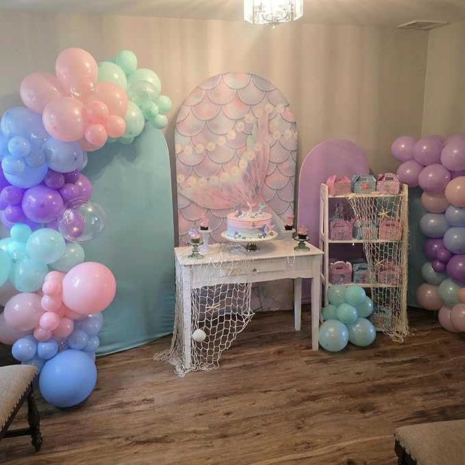 Mermaid Balloons, 60Pcs 12inch Metallic Purple Pink Blue Balloons