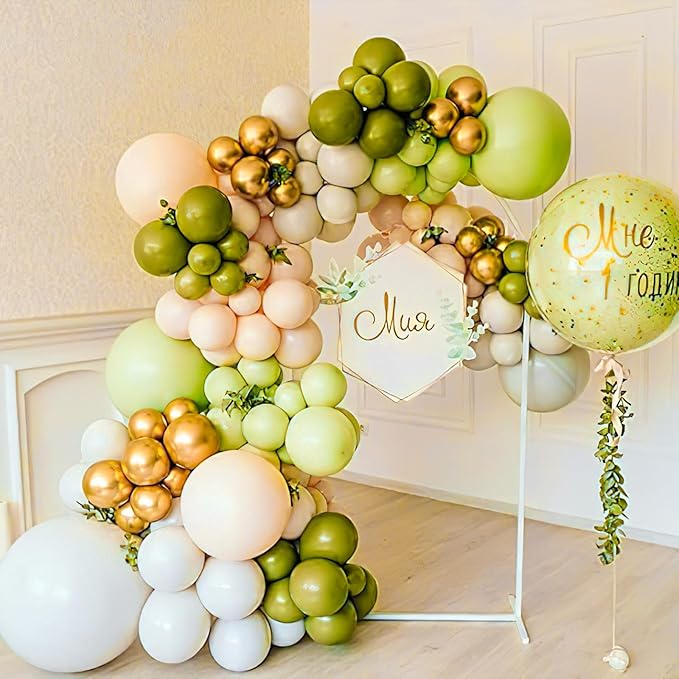 PartyWoo Olive Green Balloons 50 pcs 12 Inch Matte Sage Boho Green
