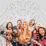 12" Silver & White Confetti Cannons - Party Poppers for Birthday Gradu