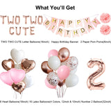 Two Two Cute Birthday Decorations, Tutu Cute 2nd Bday Decorations,