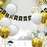 62pcs Gold White Balloons Kit - 12 Inches Gold White Confetti Party