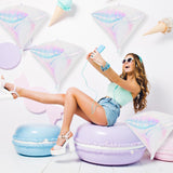 Iridescent Diamond Balloons 4 pcs,Transparent Foil Diamond Balloon for