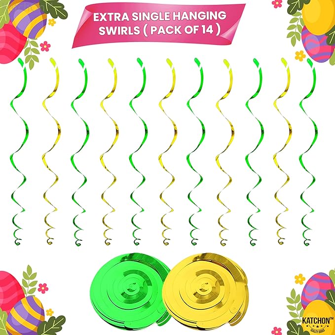 Easter Hanging Swirls Decorations 46 Pack No DIY Easter Decorations
