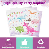 Girl Dinosaur Party Decorations 64 PCS Dinosaur Plates Napkins and