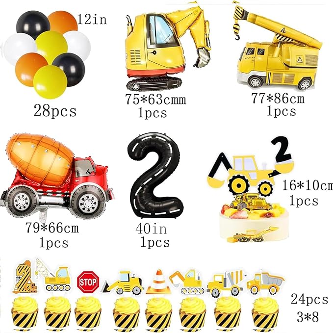 Construction Birthday Party Supplies for 2 Year Old Boy 2nd