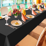 3Pcs Black Rectangle Tablecloth,Disposable Plastic Table