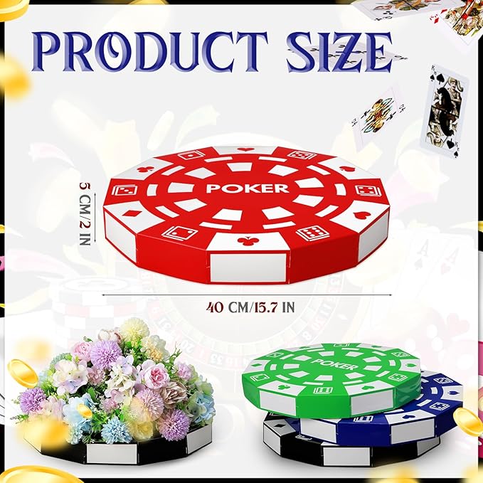 Giant Casino Decorations 15.7 Inch Large Paper Poker Chips Favor #2