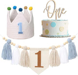 Baby Boy First Birthday Party Decorations For Blue High Chair Banner