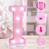 Pink Light Up Letters, LED Marquee Letters for Table, Small Glitter #1
