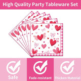 96PCS Galentine's Day Plates and Napkins Party Supplies Galentine's