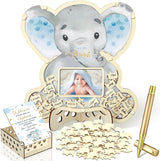 63 Pcs Elephant Baby Shower Guest Book Alternatives Set Baby Shower