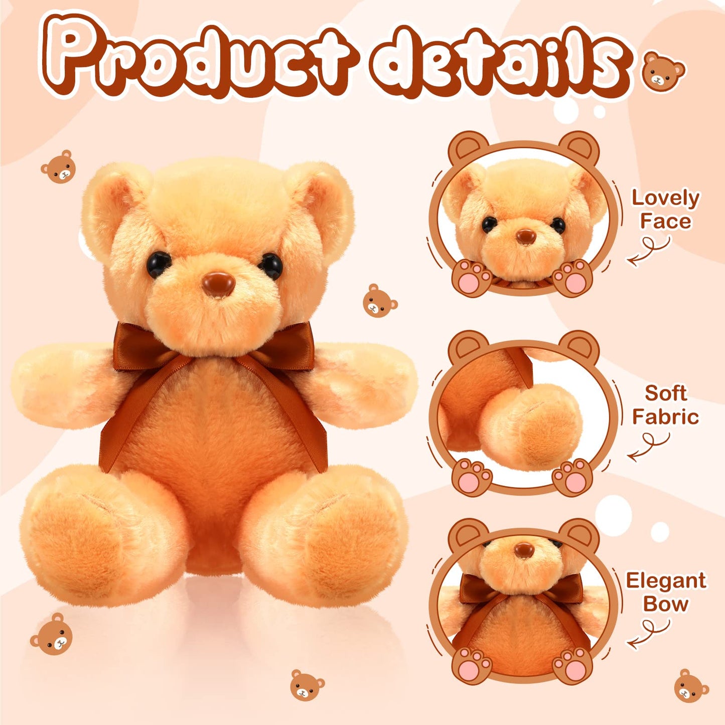 Skylety 10 Pcs 12 Inch Bears Bulk Stuffed Animals Soft Gift Plush