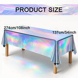 iCrius 3-Pack Holographic Disposable Tablecloths 54x108 Inch -
