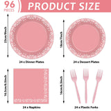 96 Pcs Pink Cielito Party Theme Lindo Decorations Mexican Disposable