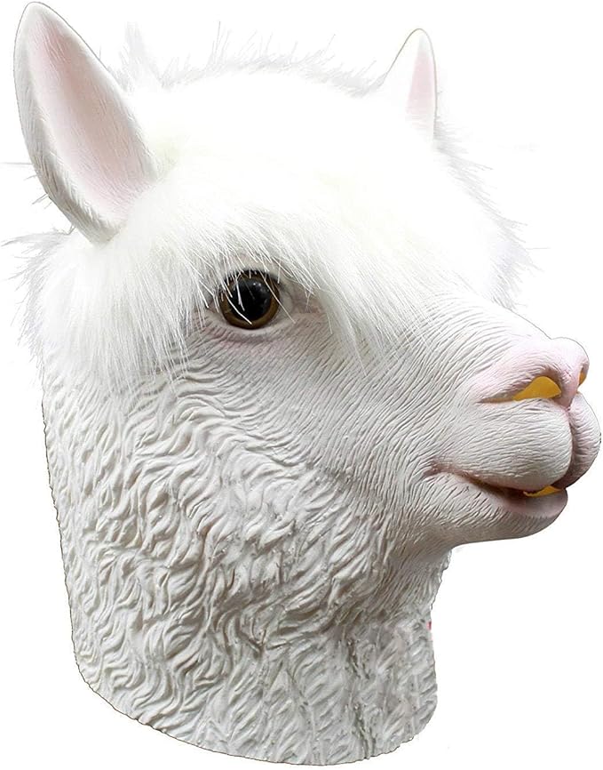 CreepyParty Alpaca Mask - Animal Halloween Costume for Parties,