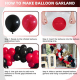 Red and Black Balloon Arch Kit, Black and Red Balloon Garland Kit, Red