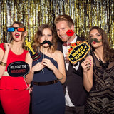 34pcs Hollywood Themed Movie Night Party Photo Booth Props Hollywood