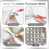 Silver Square Foil Balloons Wall Tunnel Backdrop Double Sided Metallic