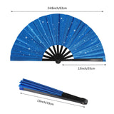 Tkocisa 2 Pack Glitter Large Folding Hand Fans for Line Dancing,