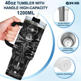 34HD Galaxy Spaceship Tumbler 40oz with Handle and Straw - Sci-Fi Star