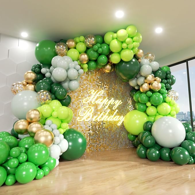 Green Balloon Arch Kit, ADOINBY 140Pcs Emerald Dark Lime Pastel Green