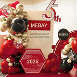 155Pcs Red Black Gold balloons Garland Arch Kit with Gold Confetti