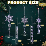 18pcs Crystal Christmas Ornaments for Christmas Tree