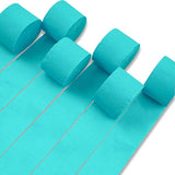 PartyWoo Teal Crepe Paper Streamers 6pcs 492ft Pack of Turquoise