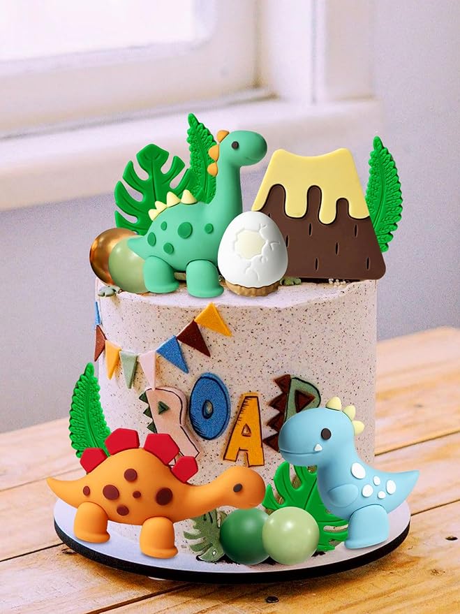 26 PCS Luxury Little Dinosaur Cake Decorations Dinosaur Cupcake